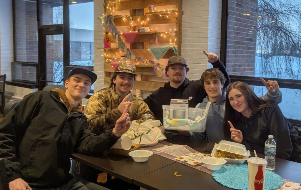students at game night