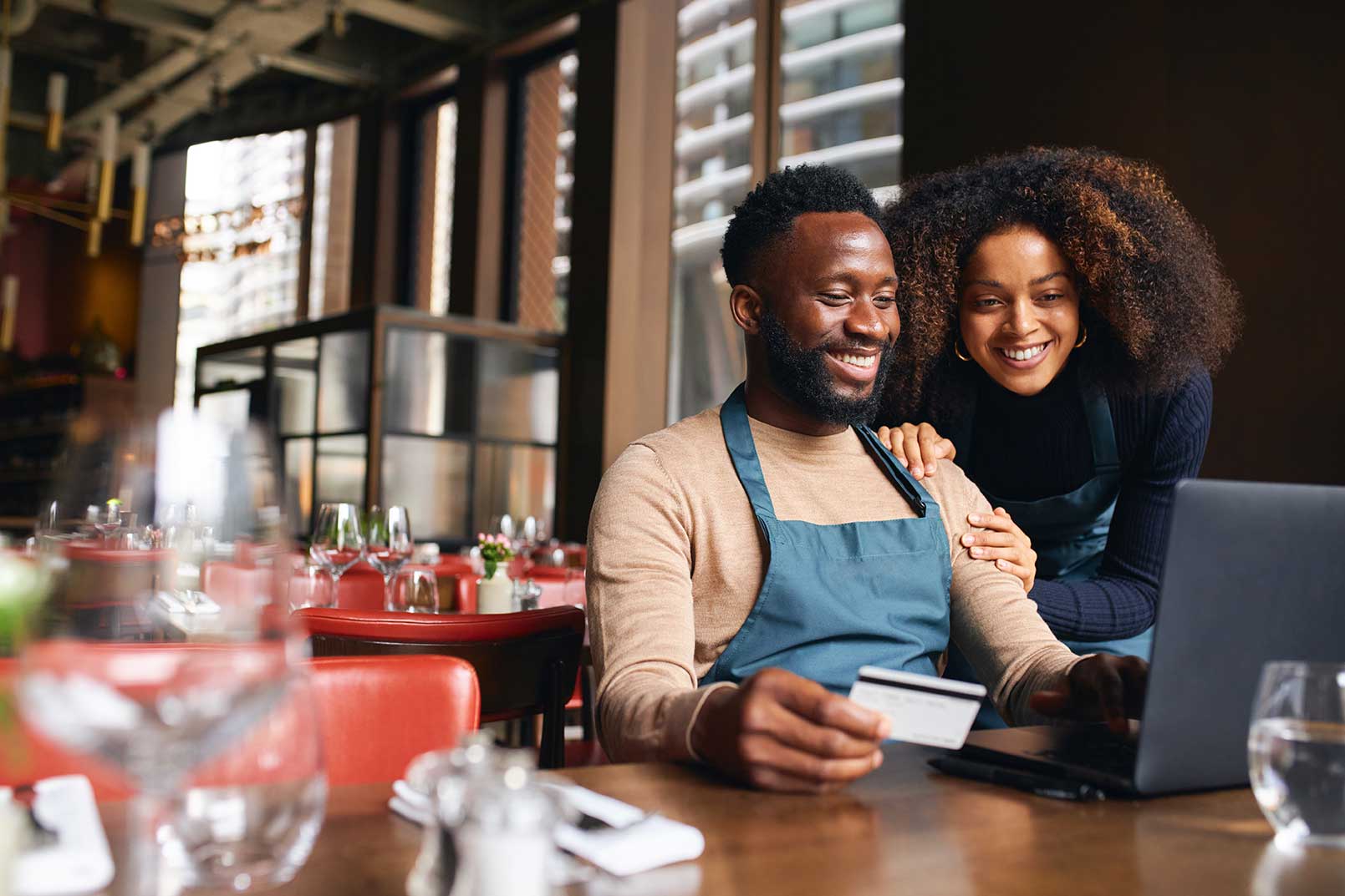 business owners using credit
